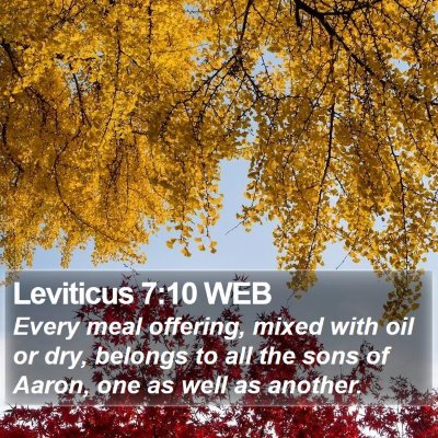 Leviticus 7:10 WEB Bible Verse Image