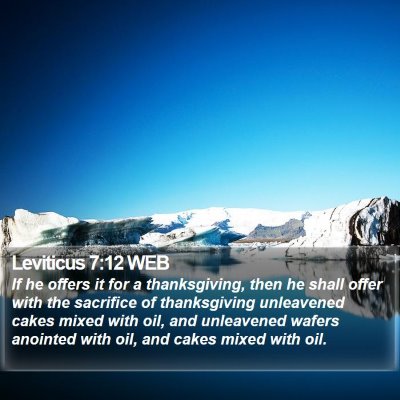 Leviticus 7:12 WEB Bible Verse Image