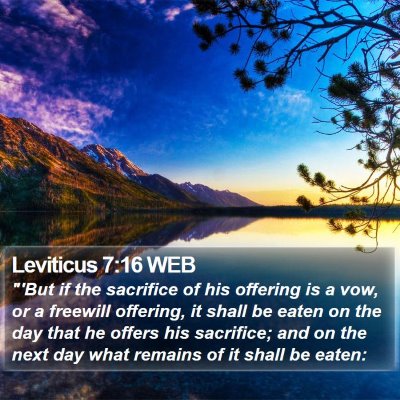 Leviticus 7:16 WEB Bible Verse Image