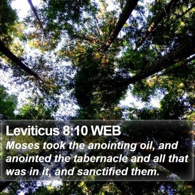 Leviticus 8:10 WEB Bible Verse Image