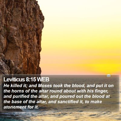 Leviticus 8:15 WEB Bible Verse Image