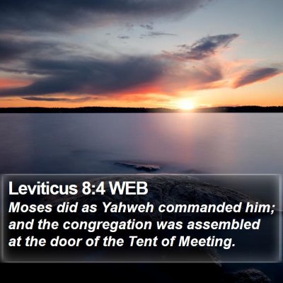 Leviticus 8:4 WEB Bible Verse Image