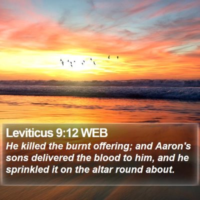Leviticus 9:12 WEB Bible Verse Image