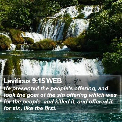 Leviticus 9:15 WEB Bible Verse Image