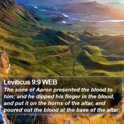 Leviticus 9:9 WEB Bible Verse Image