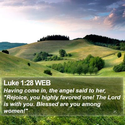 Luke 1:28 WEB Bible Verse Image
