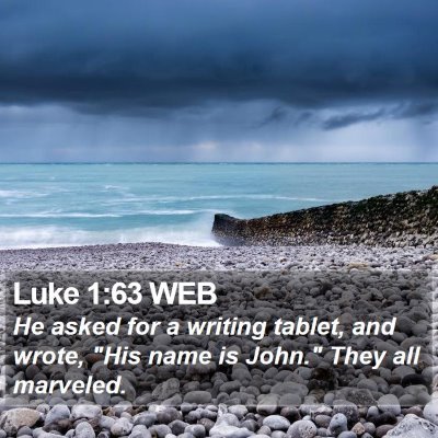 Luke 1:63 WEB Bible Verse Image