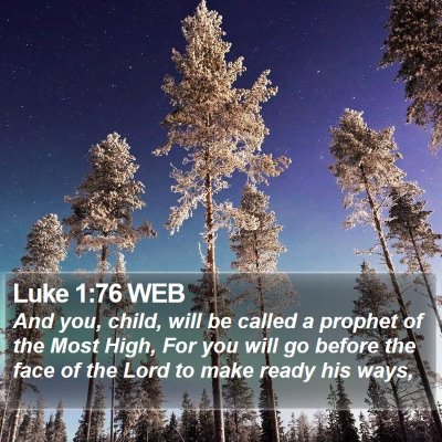 Luke 1:76 WEB Bible Verse Image
