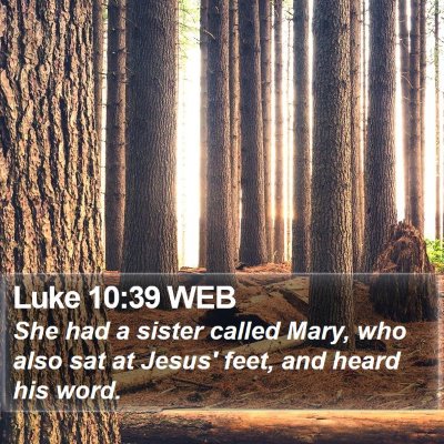 Luke 10:39 WEB Bible Verse Image
