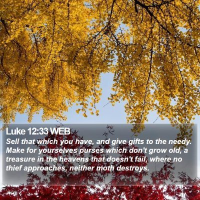 Luke 12:33 WEB Bible Verse Image