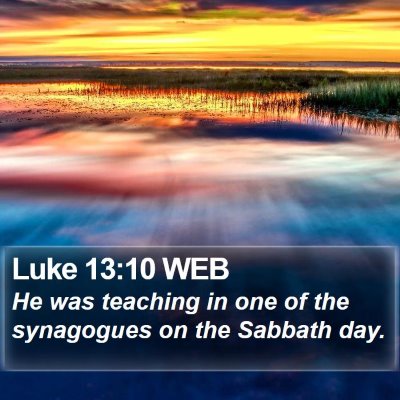 Luke 13:10 WEB Bible Verse Image
