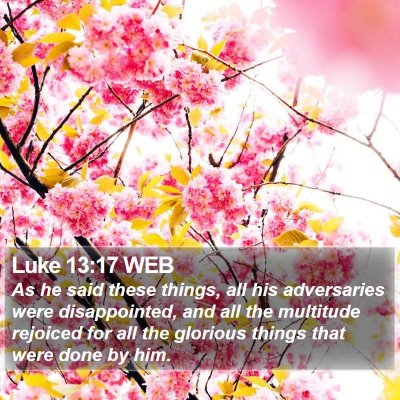 Luke 13:17 WEB Bible Verse Image