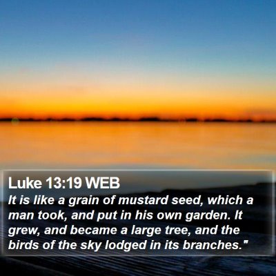 Luke 13:19 WEB Bible Verse Image
