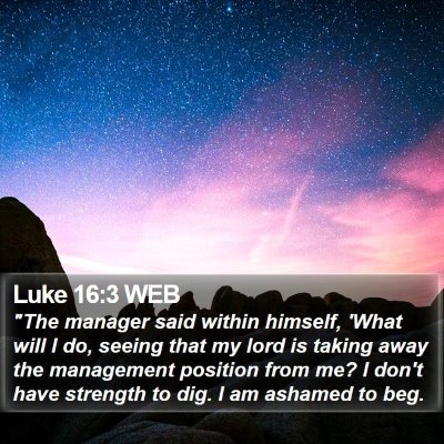 Luke 16:3 WEB Bible Verse Image