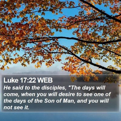 Luke 17:22 WEB Bible Verse Image