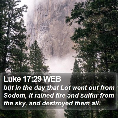 Luke 17:29 WEB Bible Verse Image