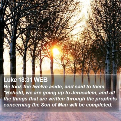 Luke 18:31 WEB Bible Verse Image
