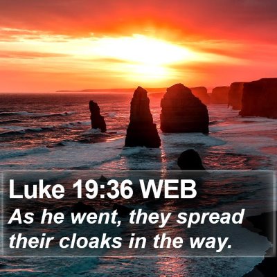 Luke 19:36 WEB Bible Verse Image
