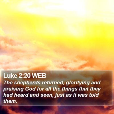 Luke 2:20 WEB Bible Verse Image
