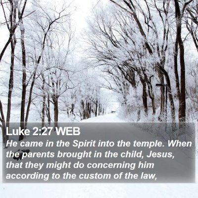 Luke 2:27 WEB Bible Verse Image
