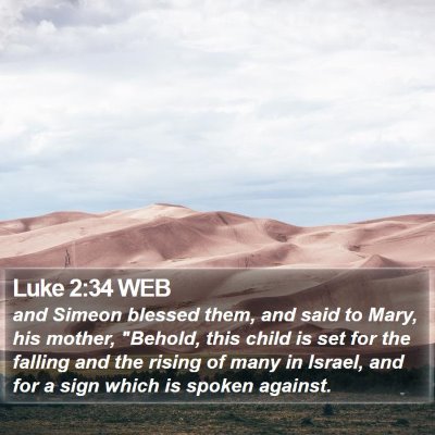Luke 2:34 WEB Bible Verse Image
