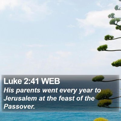 Luke 2:41 WEB Bible Verse Image