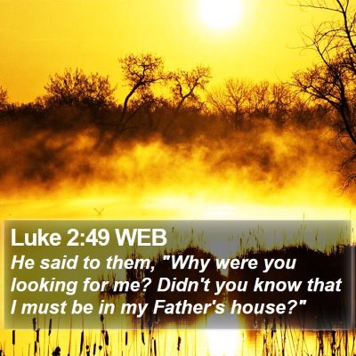 Luke 2:49 WEB Bible Verse Image