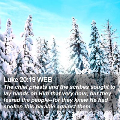 Luke 20:19 WEB Bible Verse Image