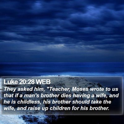 Luke 20:28 WEB Bible Verse Image