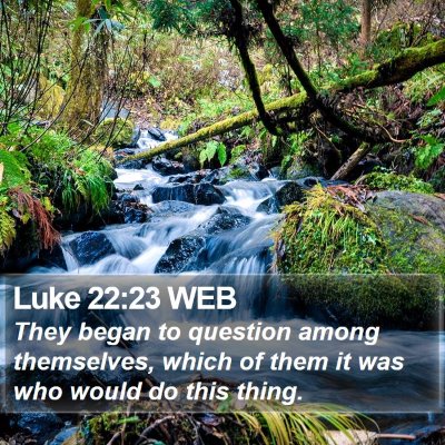 Luke 22:23 WEB Bible Verse Image
