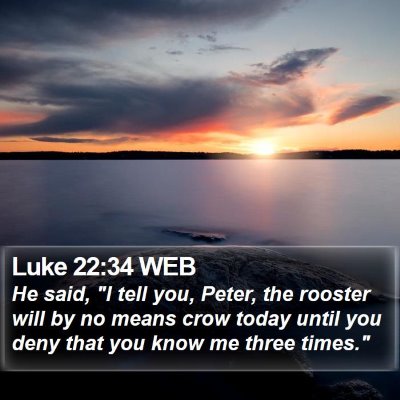 Luke 22:34 WEB Bible Verse Image