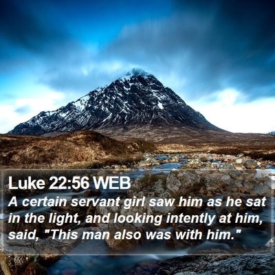 Luke 22:56 WEB Bible Verse Image