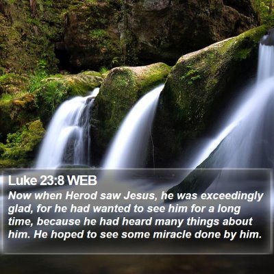 Luke 23:8 WEB Bible Verse Image