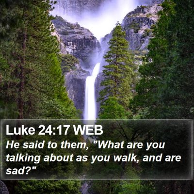 Luke 24:17 WEB Bible Verse Image