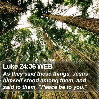 Luke 24:36 WEB Bible Verse Image