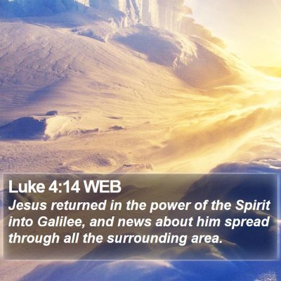 Luke 4:14 WEB Bible Verse Image