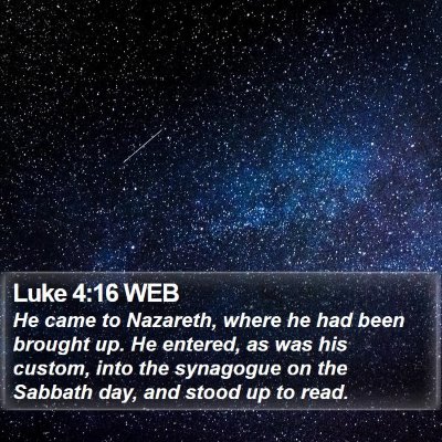 Luke 4:16 WEB Bible Verse Image