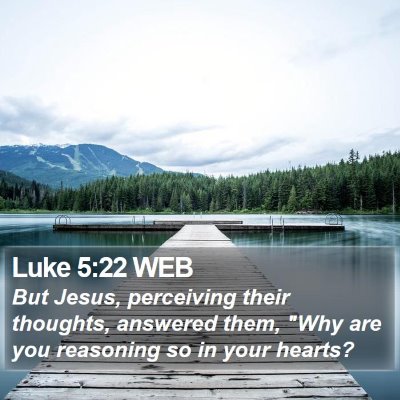 Luke 5:22 WEB Bible Verse Image