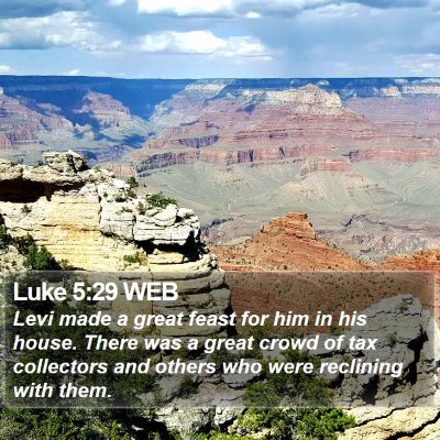 Luke 5:29 WEB Bible Verse Image