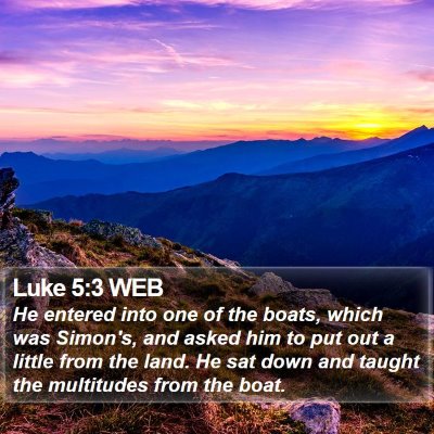 Luke 5:3 WEB Bible Verse Image