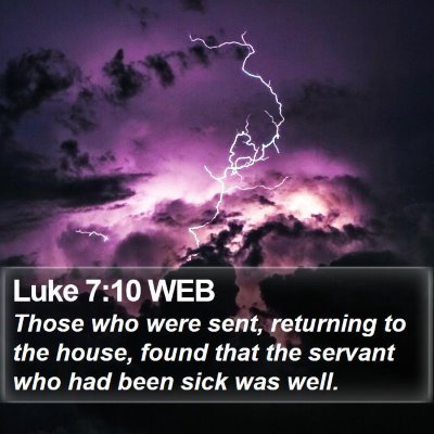 Luke 7:10 WEB Bible Verse Image