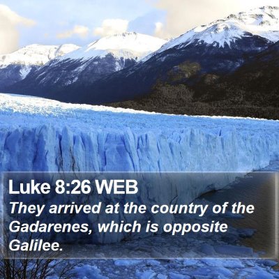 Luke 8:26 WEB Bible Verse Image