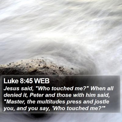 Luke 8:45 WEB Bible Verse Image
