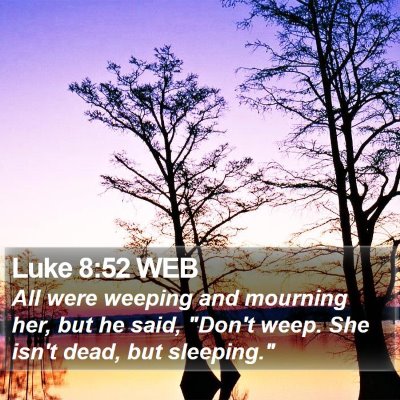 Luke 8:52 WEB Bible Verse Image