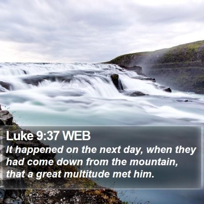 Luke 9:37 WEB Bible Verse Image