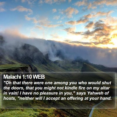 Malachi 1:10 WEB Bible Verse Image