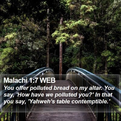 Malachi 1:7 WEB Bible Verse Image