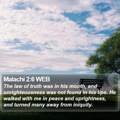 Malachi 2:6 WEB Bible Verse Image