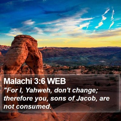 Malachi 3:6 WEB Bible Verse Image
