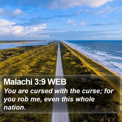 Malachi 3:9 WEB Bible Verse Image